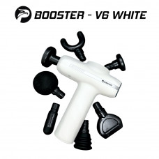 Масажний пістолет Booster V6 White, перкусійний масажер для тіла та м’язів