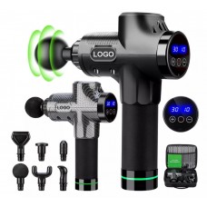 Перкусійний ударний масажер Rlaxyoo S3 Massage Gun  (12 насадок) 30 режимів (Карбон)