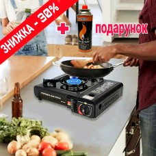Переносная газовая плита с керамическим пьезоподжигом + Газовый балон в подарок 400мл.