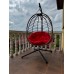 Підвісне садове крісло гойдалка (кокон / гніздо) SAN VITO з м'якою червоною подушкою, Коричневий