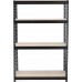 Стелаж металевий (180 x 150 x 60 см) 4 полиці, навантаження - 500 кг на полицю, Чорний
