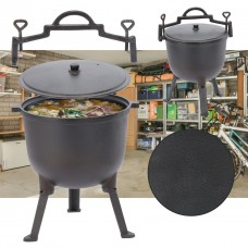 Туристичний чавунний казан 11 л Garden Line на 3 ніжках з кришкою та ручкою для перенесення (Польща) Туристичний чавунний казан 11 л Garden Line на 3 ніжках з кришкою та ручкою для перенесення (Польща)