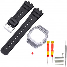 Ремінець + безель (рант) для Casio G-Shock GMW-B5000 Black Transp SI Ремінець + безель (рант) для Casio G-Shock GMW-B5000 Black Transp SI