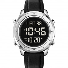 Skmei 1864LSIBK Silver-Black Leather