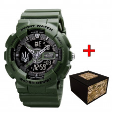 Awarder 005 Тризуб срібло Army Green + Коробка Awarder 005 Тризуб срібло Army Green + Коробка