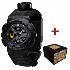 Awarder 005P Тризуб золото Black Паракордовий ремінець Black + Коробка Awarder 005P Тризуб золото Black Паракордовий ремінець Black + Коробка