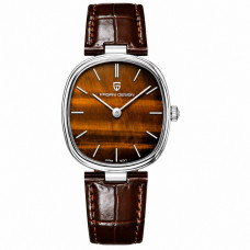 Pagani Design PD-1825 Silver-Brown Leather Pagani Design PD-1825 Silver-Brown Leather