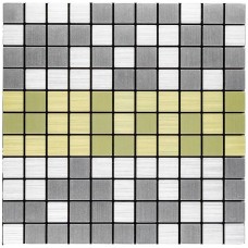 Самоклеюча алюмінієва плитка 300х300х3мм Срібна із золотом мозаїка SW-00001826 Самоклеюча алюмінієва плитка 300х300х3мм Срібна із золотом мозаїка SW-00001826