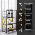 Стелаж мобільний чотириярусний універсальний розкладний з нержавіючої сталі 126х72х34см Чорний SW-00002098