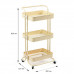 Етажерка мобільна триярусна універсальна з металу 45х37х82см Кремова SW-00002105