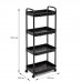 Етажерка мобільна чотириярусна універсальна пластикова 41х25х101см Чорна SW-00002108 Етажерка мобільна чотириярусна універсальна пластикова 41х25х101см Чорна SW-00002108
