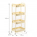 Етажерка мобільна чотириярусна універсальна з металу 45х30х103см Кремова SW-00002114