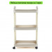 Етажерка мобільна триярусна універсальна пластикова 41х25х72см Слонова кістка SW-00002435 Етажерка мобільна триярусна універсальна пластикова 41х25х72см Слонова кістка SW-00002435
