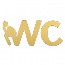 Дзеркальний декор акриловий самоклеючий WC золото, 3шт (D) SW-00002525
