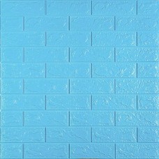 3D панель самоклеюча 700х770х5мм цегла Блакитна (005-5) SW-00000297