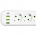 Мережевий фільтр-подовжувач 5 розеток 3xUSB-A 1xUSB-C 5м білий HP-5-39 Мережевий фільтр-подовжувач 5 розеток 3xUSB-A 1xUSB-C 5м білий HP-5-39