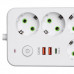 Мережевий фільтр-подовжувач 4 розетки 2xUSB-A 1xUSB-C 5м білий HP-5-47