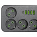 Мережевий фільтр-подовжувач 5 розеток 4xUSB-A 1xUSB-C 3м чорний HP-5-50