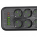 Мережевий фільтр-подовжувач 6 розеток 4 USB-A + 2USB Type-C 5м HP-5-54