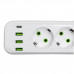 Мережевий фільтр-подовжувач 3 розетки 3xUSBxA 1xUSB-C 3м білий HP-5-33 Мережевий фільтр-подовжувач 3 розетки 3xUSBxA 1xUSB-C 3м білий HP-5-33