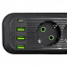 Мережевий фільтр-подовжувач 4 розетки 3xUSB-A 1xUSB-C 3м чорний HP-5-38M Мережевий фільтр-подовжувач 4 розетки 3xUSB-A 1xUSB-C 3м чорний HP-5-38M