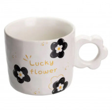Чашка для чаю та кави порцелянова Lucky Flower 250 мл гарна оригінальна на подарунок Біла FM-14D Чашка для чаю та кави порцелянова Lucky Flower 250 мл гарна оригінальна на подарунок Біла FM-14D