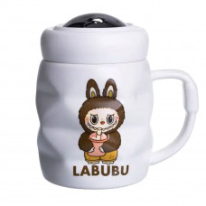 Чашка порцелянова з кришкою Labubu 400 (мл) Білий з темно-коричневим FM-54C Чашка порцелянова з кришкою Labubu 400 (мл) Білий з темно-коричневим FM-54C