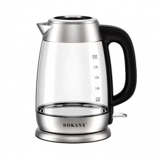 Електрочайник Sokany Electric Kettle 2000W 2l прозорий чайник SKSH1069 Електрочайник Sokany Electric Kettle 2000W 2l прозорий чайник SKSH1069