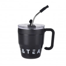 Термочашка Coffee & Tea з трубочкою чорна HP-14-23B Термочашка Coffee & Tea з трубочкою чорна HP-14-23B