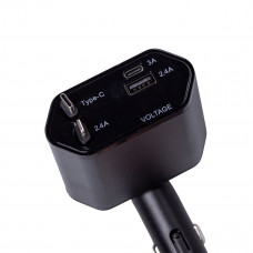Автомобільний зарядний пристрій з висувними кабелями та портами USB-A/USB-C HP-C1 Автомобільний зарядний пристрій з висувними кабелями та портами USB-A/USB-C HP-C1