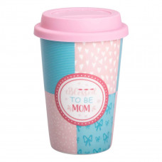 Стакан порцелянаовий 420 мл з силіконовою кришкою Blessed to be mom RX-N240288BM Стакан порцелянаовий 420 мл з силіконовою кришкою Blessed to be mom RX-N240288BM