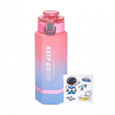Пляшка для води Keep Going 650 мл з наклейками рожева HP-14-47P Пляшка для води Keep Going 650 мл з наклейками рожева HP-14-47P