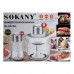 Чопер подрібнювач Sokany SKYM7032W 2в1 з чашами 0.5 і 1.5 л 800 Вт Білий