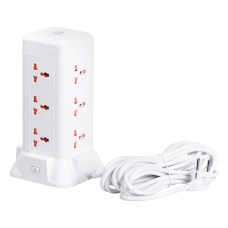 Мережевий фільтр подовжувач 4.8 м з лампою на 9 універсальних розеток з 2 USB, 1 Type-C, бездротова зарядка HP-5-7MF Мережевий фільтр подовжувач 4.8 м з лампою на 9 універсальних розеток з 2 USB, 1 Type-C, бездротова зарядка HP-5-7MF