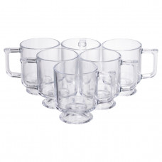 Набір чашок 6 шт для чаю та кави Goblet по 300 (мл) кружки скляні Прозорий HP-19-L6 Набір чашок 6 шт для чаю та кави Goblet по 300 (мл) кружки скляні Прозорий HP-19-L6