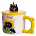 Чашка порцелянова з кришкою Kitten's Birthday 400 (мл) подарункова кружка прикольна чашка для дітей на подарунок Жовтий FM-24B