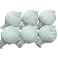 Ялинкова іграшка Гранат 8 см із золотою поталлю Білий Dashuri 24190401 Ялинкова іграшка Гранат 8 см із золотою поталлю Білий Dashuri 24190401
