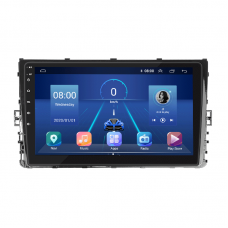 Штатная магнитола Lesko для Volkswagen Polo VI (EU Market) 2017-2021 экран 9" 4/64Gb 4G Wi-Fi GPS Top