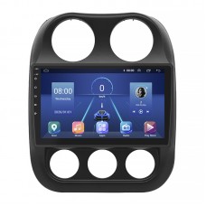 Штатная магнитола Lesko для Jeep Compass I Рестайлинг 2010-2013 экран 10" 4/32Gb 4G Wi-Fi GPS Top