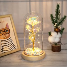 Роза в колбе 24К KY-1125 с LED подсветкой Теплый свет