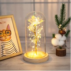 Роза в колбе 24К KY-1124 с LED подсветкой Теплый свет