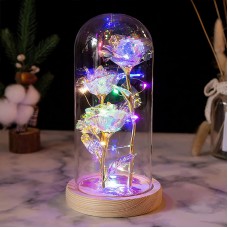 Три розы в колбе KY-46456 с LED подсветкой ночник под стеклянным куполом Цветной свет Три розы в колбе KY-46456 с LED подсветкой ночник под стеклянным куполом Цветной свет