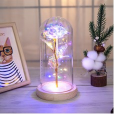 Роза в колбе 24К KY-1124 с LED подсветкой Цветной свет