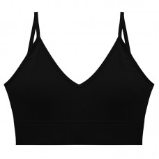 Топ женский в рубчик 08WX# с нерегулируемыми брителями съемные чашечки Черный L 80 ABC Топ женский в рубчик 08WX# с нерегулируемыми брителями съемные чашечки Черный L 80 ABC