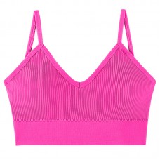 Топ женский в рубчик 08WX# с нерегулируемыми брителями съемные чашечки Розовый электрик M 70/75 ABC Топ женский в рубчик 08WX# с нерегулируемыми брителями съемные чашечки Розовый электрик M 70/75 ABC