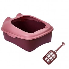 Туалет для кошек с лопаткой Taotaopets 268802 лоток для котов 40*30*18,5 cm Pink