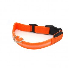 Светодиодный LED ошейник USB светящийся для собак и котов Orange S