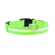 Светодиодный LED ошейник USB светящийся для собак и котов Green L Светодиодный LED ошейник USB светящийся для собак и котов Green L