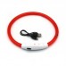 Светодиодный LED ошейник L-18 USB светящийся водоотталкивающий для собак и котов  Red M Светодиодный LED ошейник L-18 USB светящийся водоотталкивающий для собак и котов  Red M