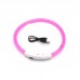 Светодиодный LED ошейник L-18 USB светящийся водоотталкивающий для собак и котов  Pink S Светодиодный LED ошейник L-18 USB светящийся водоотталкивающий для собак и котов  Pink S